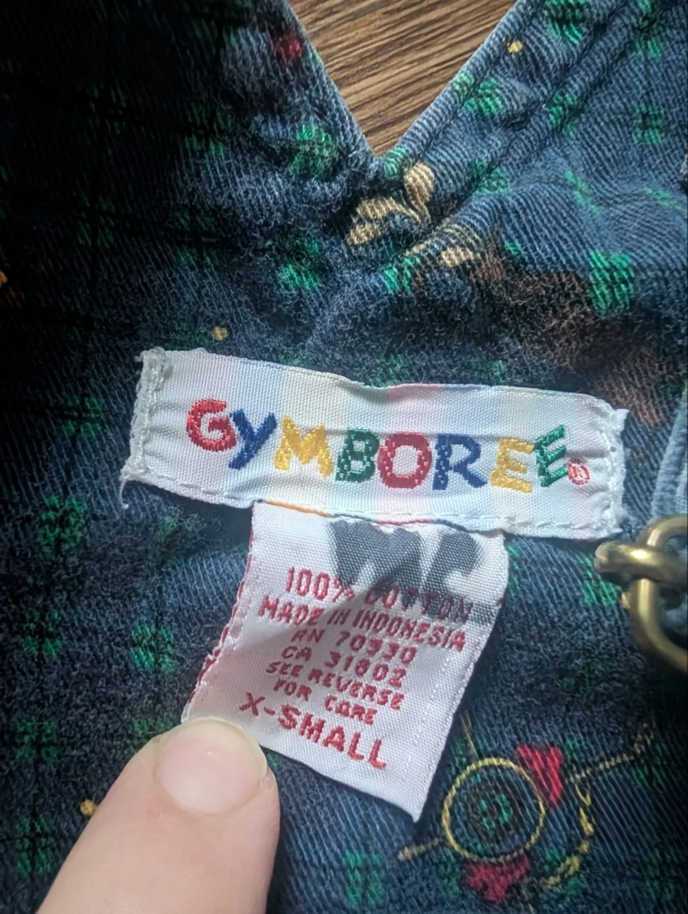 $ Vintage Rainbow Tag Gymboree Tee Time Golf‎ Print Plaid Overalls